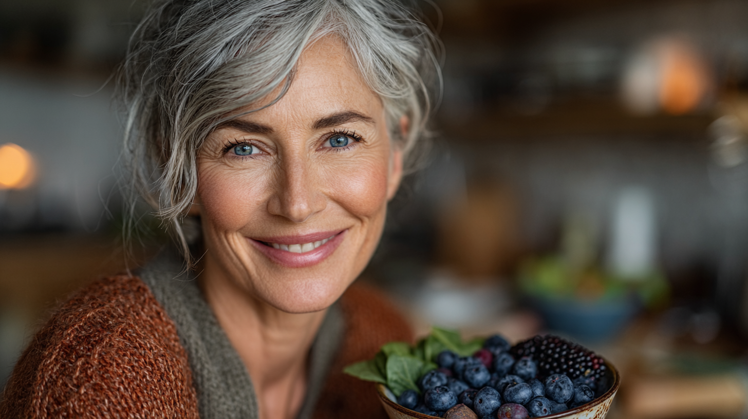 Здорова жінка середнього віку з сяючою шкірою